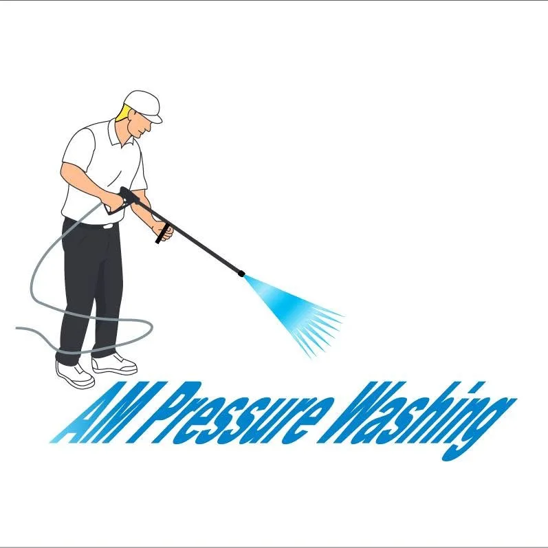 AM Pressure Washing logo, before